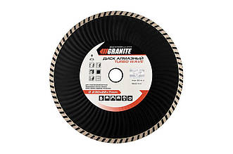 Алмазний диск Granite 230 мм турбоволна (артикул 9-04-230) для сухого різання бетону та каменю, самозаточувальний.