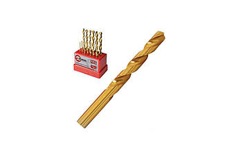 Набір сверл по металу Intertool 13 шт. (1.5-6.5 мм) титан, артикул SD-0013, HSS 4241, спіральна заточка 118°