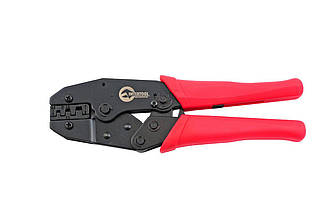 Кліщі для обжиму контактів Intertool HT-7050, 220 мм, з храповим механізмом, для неізольованих наконечників 0,5-6 мм²