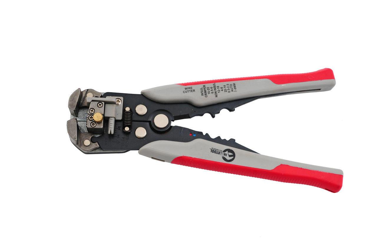 Автоматичний знімник ізоляції Intertool HT-7020, 210 мм, для проводів 0.2-6 мм², сталевий, з різаком, фото 1