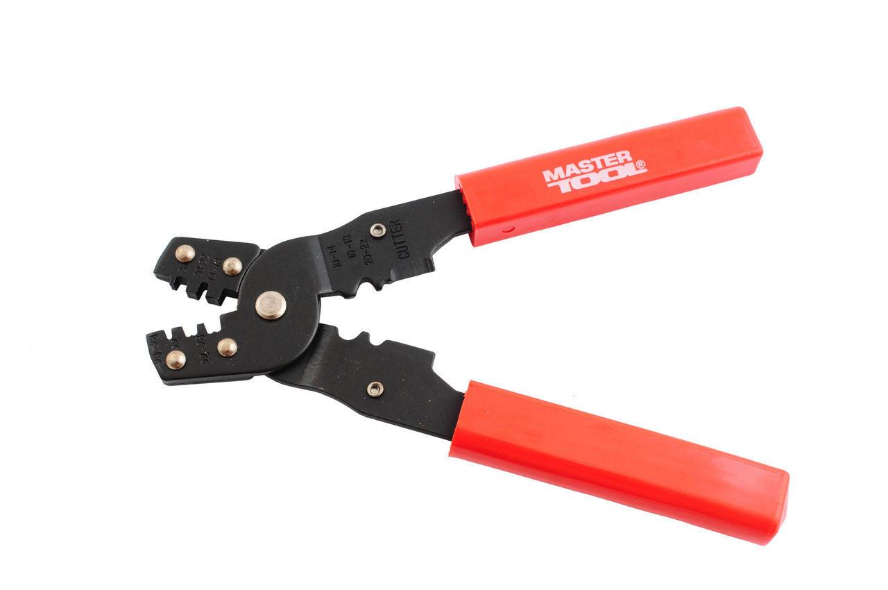 Кліщі для обжиму контактів Mastertool 180 мм, 0.08-5 мм², артикул 75-2256, інструментальна сталь, антикорозійне покриття