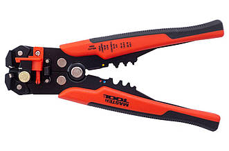 Сйомник ізоляції Mastertool 205 мм автоматичний 0.2-8 мм², артикул 75-2270, з різаком і обжимкою 22-10AWG