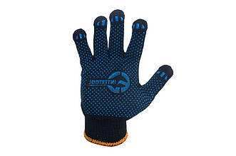 Перчатки Intertool SP-0132 х/б трикотажні з ПВХ-покриттям, чорні, 10", 12 шт. в упаковці