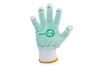 Перчатки Intertool SP-0133 трикотажні білі 9" з ПВХ-покриттям, 12 шт. (68 г) для будівельних та сільськогосподарських робіт