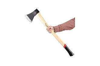 Топор Intertool 1600 г з довгою ручкою з пекана, артикул HT-0271, 48-57 HRC, тип сокира