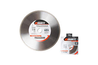 Алмазний диск Granite 230 мм (артикул 9-05-230) для різання плитки та каменю, суцільний край, точний різ без сколів