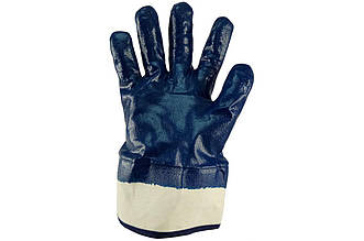 Перчатки Сила 10" масло-бензостійкі з твердим манжетом, нітрилові, 6 шт. (артикул 481203)