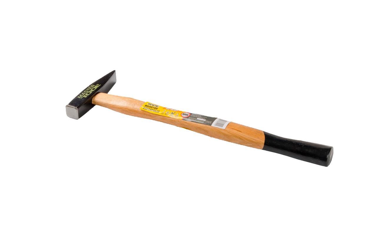 Молоток Mastertool 2000 г, сталь C45, ручка з лакованого дерева, артикул 02-0220