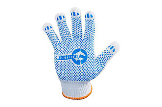 Перчатки Intertool SP-0130 трикотажні білі 10" з ПВХ покриттям, 12 шт. (55г) для будівельних та сільськогосподарських робіт