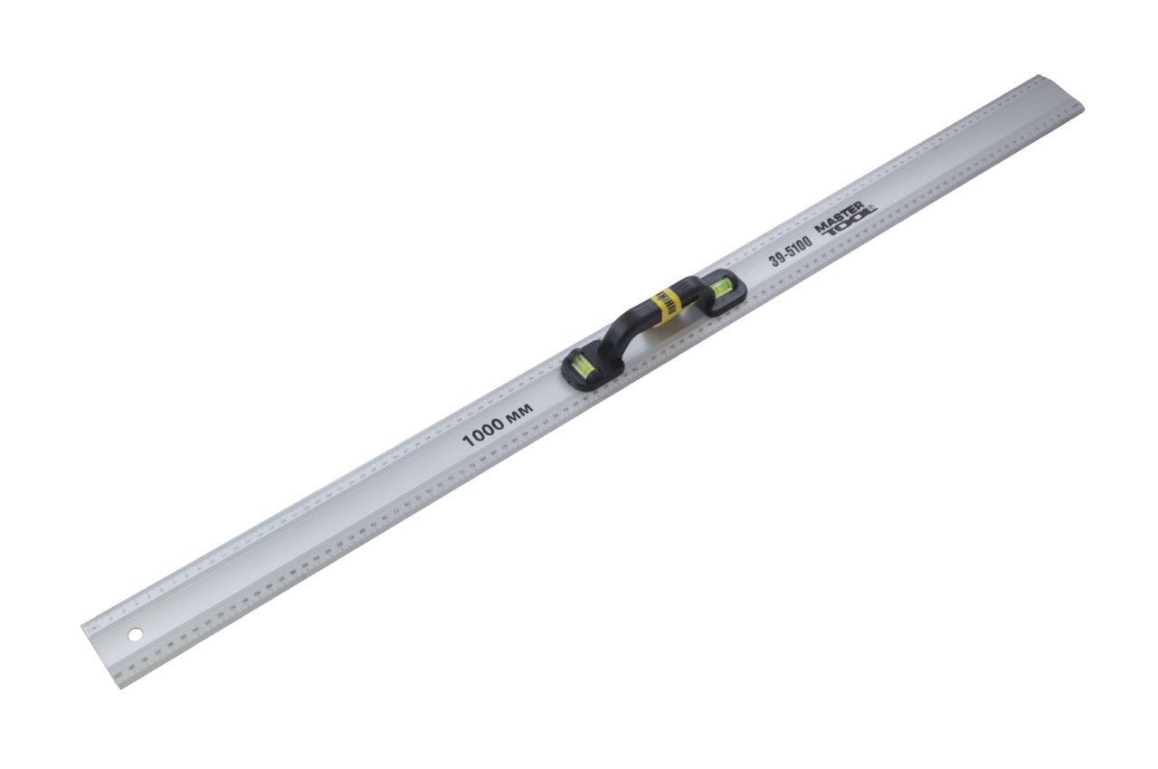 Лінійка Mastertool 1000 мм з двостороннім розмічанням, алюмінієве полотно, пластиковий ручка, артикул 39-5100, фото 1