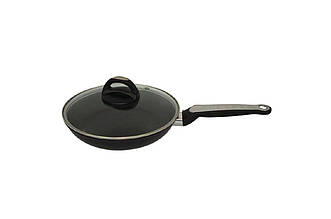 Сковорода антипригарна Maestro MR-1207-24, 240 мм, литий алюміній, скляна кришка, індукційне дно