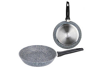 Сковорода антипригарна Maestro MR-1210-24 з мармуровим покриттям, діаметр 24 см, литий алюміній