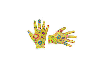 Садові рукавички Intertool SP-0165, нітрилові, розмір 8", жовті, 12 шт. - захист рук під час роботи в саду