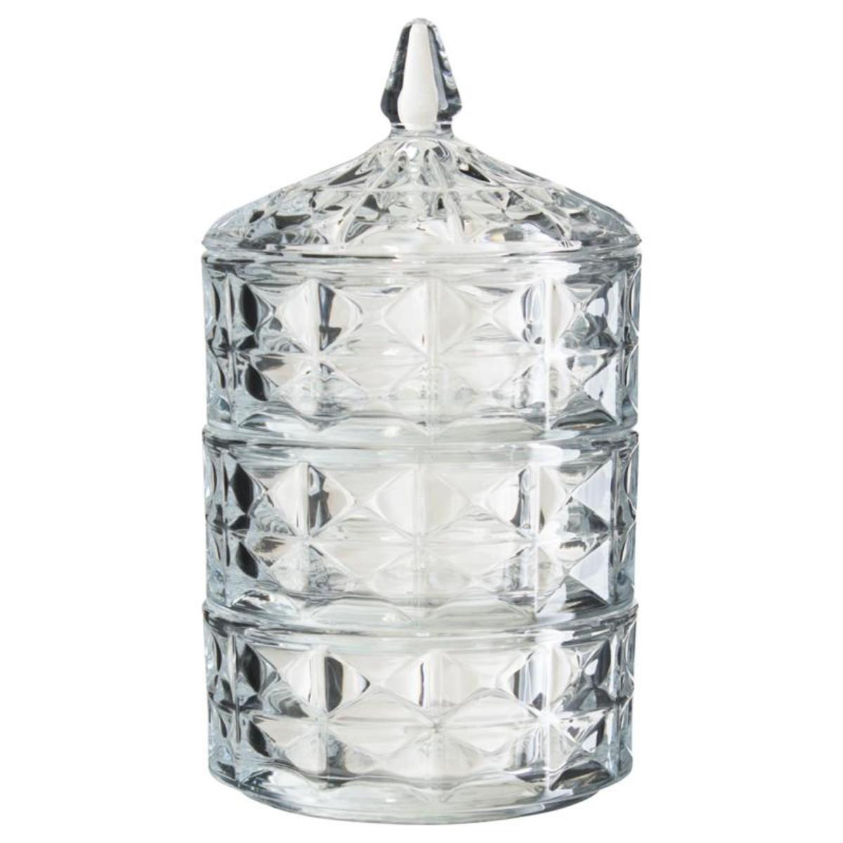 Цукерниця DELISOGA 3 яруси 13 х 26 см (3926) Прозора