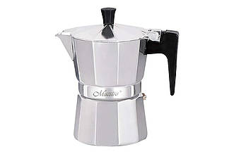 Гейзерна кавоварка Maestro MR-1666-6, алюмінієва, 300 мл, на 6 чашок, швидка і проста у використанні