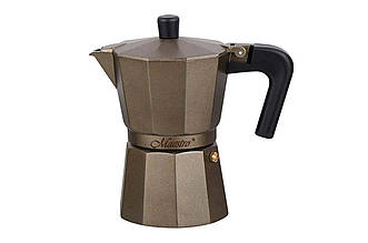 Гейзерна кавоварка Maestro MR-1666-9, алюмінієва, 450 мл, коричнева, на 9 чашок кави