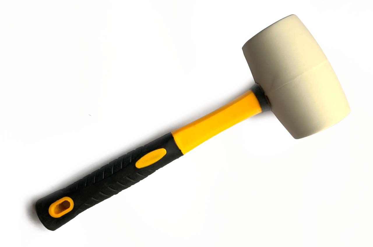 Киянка резинова Сила 900г x 70мм, біла, фіберглас, артикул 320191 для робіт з чутливими матеріалами, фото 1