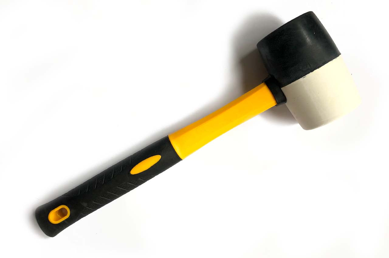 Киянка резинова Сила 680г, 60мм, чорнобіла, фіберглас, артикул 320194 для робіт з чутливими матеріалами, фото 1