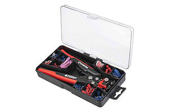 Сйомник ізоляції Intertool HT-7024 автоматичний 200 мм для проводів 0.2-6 мм² з обжимом і набором клем.