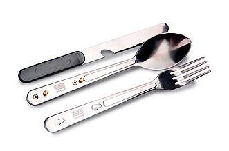 Мультитул Сила 4-в-1 (артикул 960863) з ножем, ложкою, виделкою та відкривачкою, нержавіюча сталь, довжина 162 мм.