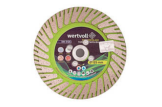 Диск алмазний Wertvoll 125мм Turbo Cut&Polish DM-3125 для бетону і цегли, 22.2мм/M14, висота 24/8мм