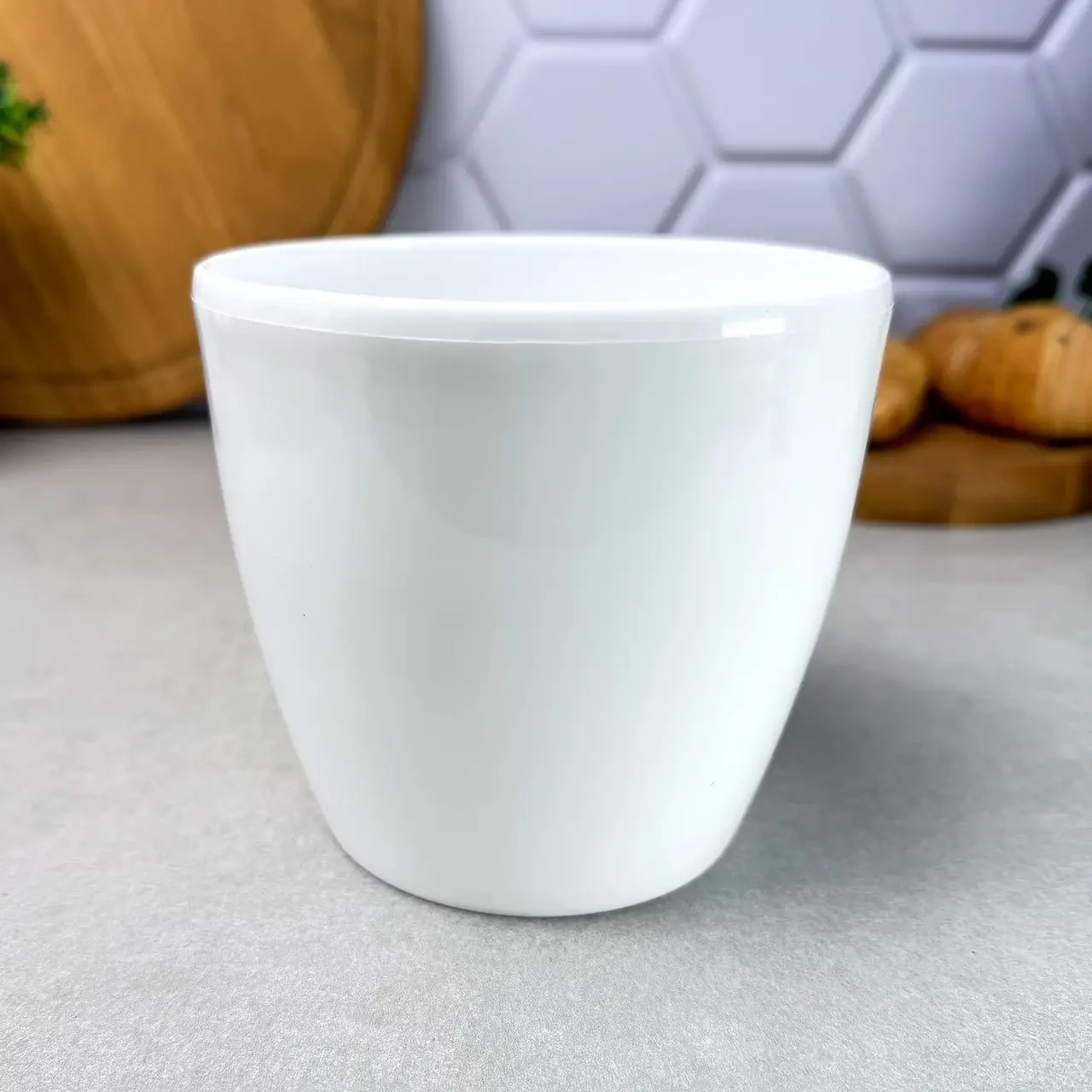 Квітковий горщик 7.6 л 24*22 см Білий Матильда Алеана