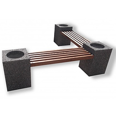 Лавка бетонна вулична «Квітник» кутова для двору та парку