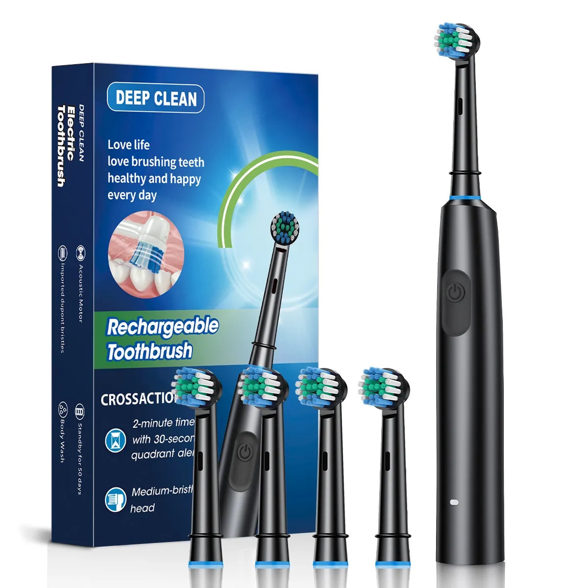 Електрична зубна щітка Deep Clean електрощітка зубна електрощітка електро Type C