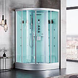 Гідромасажний паровий бокс 115х115х223 см GOLSTON G-U696 S напівкруглий низький піддон прозоре скло 6 мм, фото 2