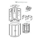 Гідромасажний паровий бокс 115х115х223 см GOLSTON G-U696 S напівкруглий низький піддон прозоре скло 6 мм, фото 7
