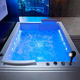 Гідромасажна та аеромасажна ванна 1850х1500х710 мм Golston G-U262P пристінна двомісна джакузі, фото 2