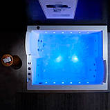 Гідромасажна та аеромасажна ванна 1850х1500х710 мм Golston G-U262P пристінна двомісна джакузі, фото 5