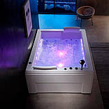 Гідромасажна та аеромасажна ванна 1850х1500х710 мм Golston G-U262P пристінна двомісна джакузі, фото 6