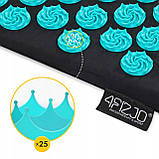 Килимок акупунктурний з подушкою 4FIZJO Ergo Mat Аплікатор Кузнєцова 4FJ0380 Black/Blue, фото 4