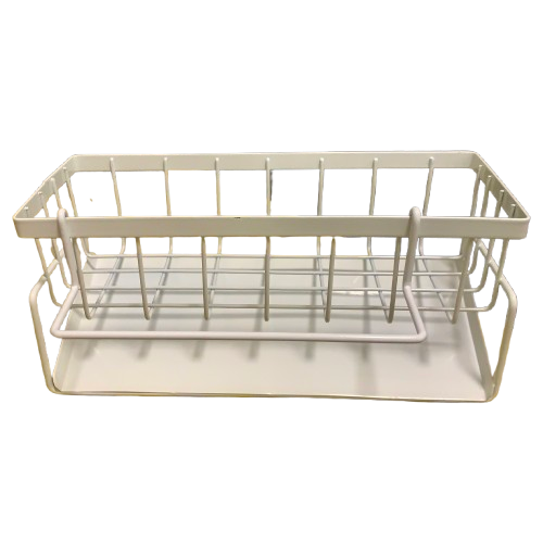 Зливна стійка для раковини на стільниці багатофункціональна полиця кошика біла, фото 1