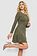 Плаття трикотажне з оборкою, колір хакі, 230R0112, фото 3