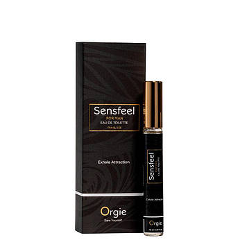 Чоловічі парфуми з феромонами Orgie – Sensfeel for Man Travel Size (10 мл), цитрусово-деревний аромат Bomba💣