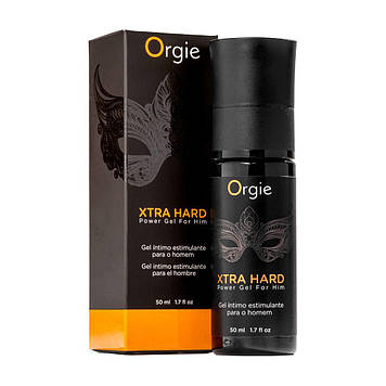 Гель для стимуляції члена Orgie Xtra Hard Power Gel For Him, 50 мл, розігріває, посилює ерекцію Bomba💣
