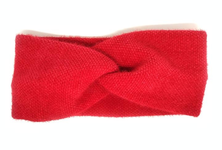 Пов'язка жіноча на голову червона ангорка, фото 1