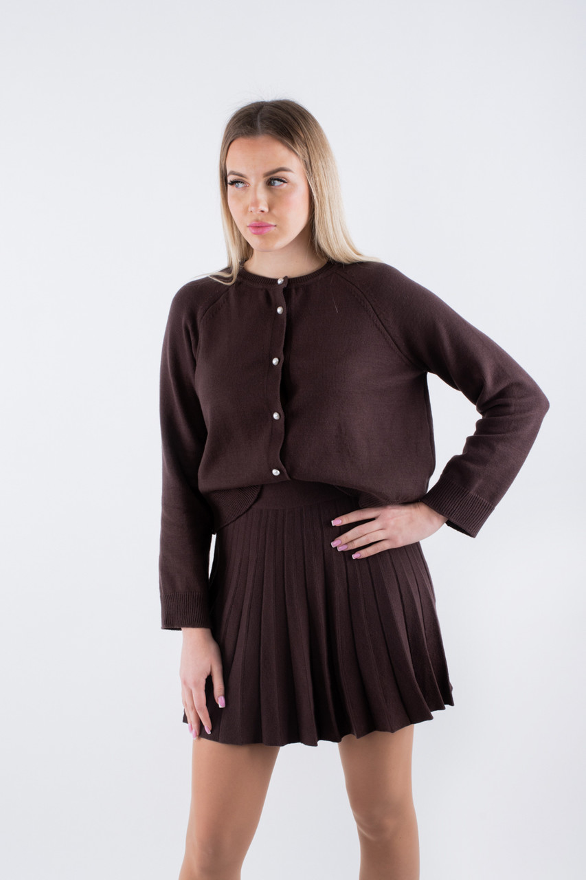 Спідниця міні плісерована коричневий 102148 (2000000140476), фото 1