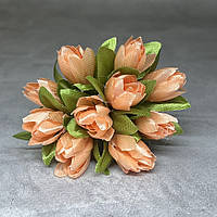 Букет пролісків (на ніжці), колір-персиковий, довжина 7-8 см, 1 букет\10 шт, Персиковий