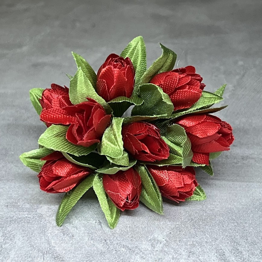 Букет пролісків (на ніжці), колір-червоний, довжина 7-8 см, 1 букет/10 шт., Червоний, фото 1