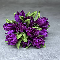 Букет пролісків (на ніжці), колір-сливовий, довжина 7-8 см, 1 букет/10 шт., сливовий