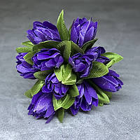 Букет пролісків (на ніжці), колір- фіолетовий, арт 017746, довжина 7-8 см, 1 букет/10 шт., Фіолетовий