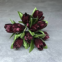 Букет пролісків (на ніжці), колір- бордовий, арт 017747, довжина 7-8 см, 1 букет/10 шт., Бордовий
