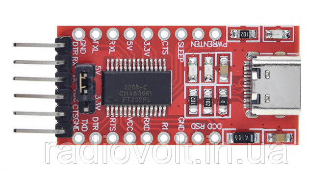 USB - TTL конвертер FT232RL 3.3/5В Type-C (UART RS232 TTL)