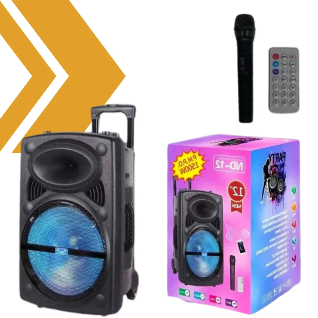 Професійна акустична система XPRO NDR-12 караоке Bluetooth мікрофон RGB пульт (MER-15678_3136)