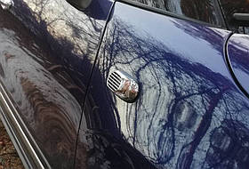 Решітка на повторювач Овал (2 шт, ABS) для Fiat 500/500L