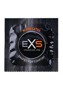Презервативи анатомічні чорні Exs BLACK Latex веганські (ціна за 5 шт.)
