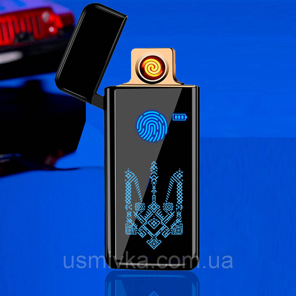 Сенсорна запальничка USB Тризуб у подарунковій упаковці US-419U4